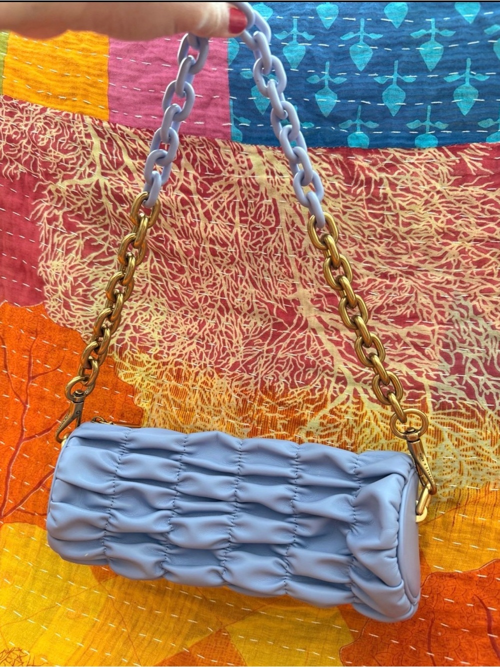 Charles & Keith Lilac Quilted Chain Shoulder Bag - Picture 2 of 4